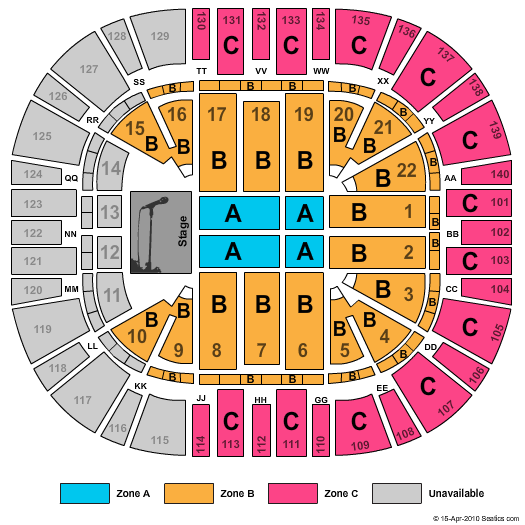 Delta Center End Stage Zone Seating Chart